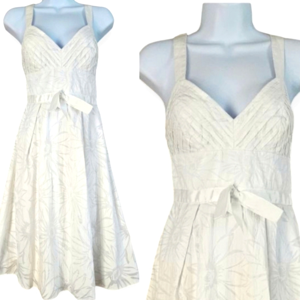 NWOT Alain Manoukian white floral fit & flare dress Womens Large